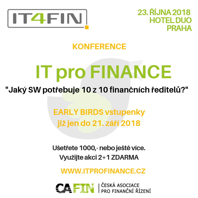 65 % vstupenek na konferenci IT pro FINANCE je vyprodáno